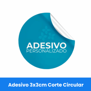 100 unid. Adesivo Personalizado - 30x30mm em Vinil  Branco Brilho 120g