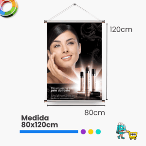 1 Banner Bastão e Cordinha - 80x120cm