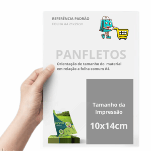 1.000 unid. Folheto - 100x140mm em Couché Brilho 90g - impressão frente e verso