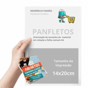 1.000 unid. Folheto - 14x20cm em Couché Brilho 90g - impressão frente e verso