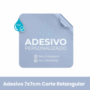 100 unid. Adesivo Personalizado - 7x7cm em Vinil Branco Brilho 120g