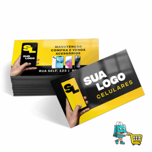 1.000 Unid. Cartões de Visita - Verniz Total Frente - 48x88mm - Couché Brilho 300g